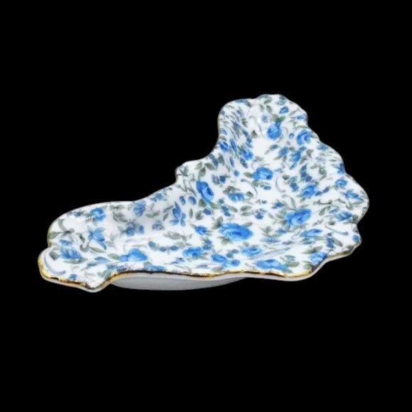 Antique Vintage Royal Crown Avon Chintz 55/1209 Bone Dish Trinket Dish - Picture 8 of 9